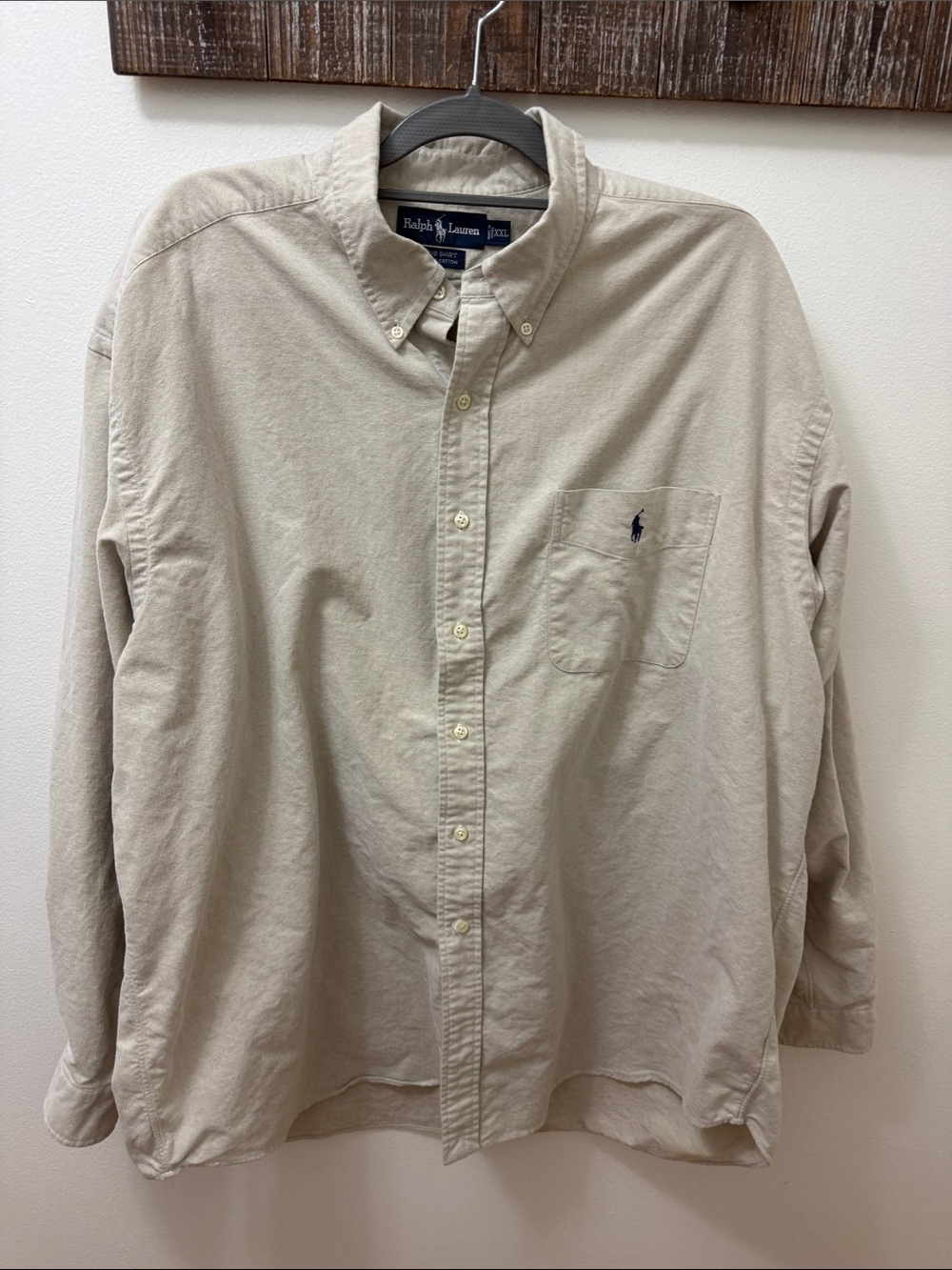 Ralph Lauren Classic Button-Down Shirt — Beige
